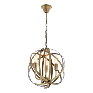 Lampadario a catena IRONBALL 3xE27/40W/230V dorato