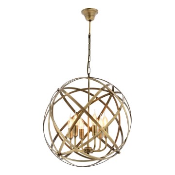 Lampadario a catena IRONBALL 6xE27/40W/230V dorato