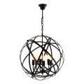 Lampadario a catena IRONBALL 6xE27/40W/230V nero