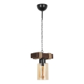 Lampadario a catena JASMIN 1xE27/40W/230V marrone/beige