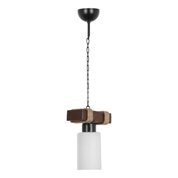 Lampadario a catena JASMIN 1xE27/40W/230V marrone/bianco