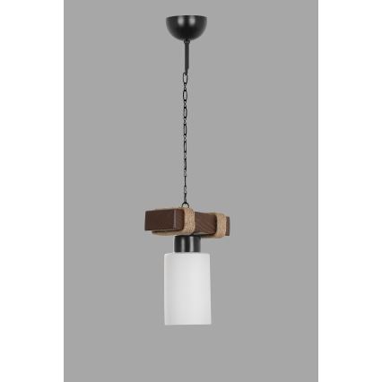 Lampadario a catena JASMIN 1xE27/40W/230V marrone/bianco