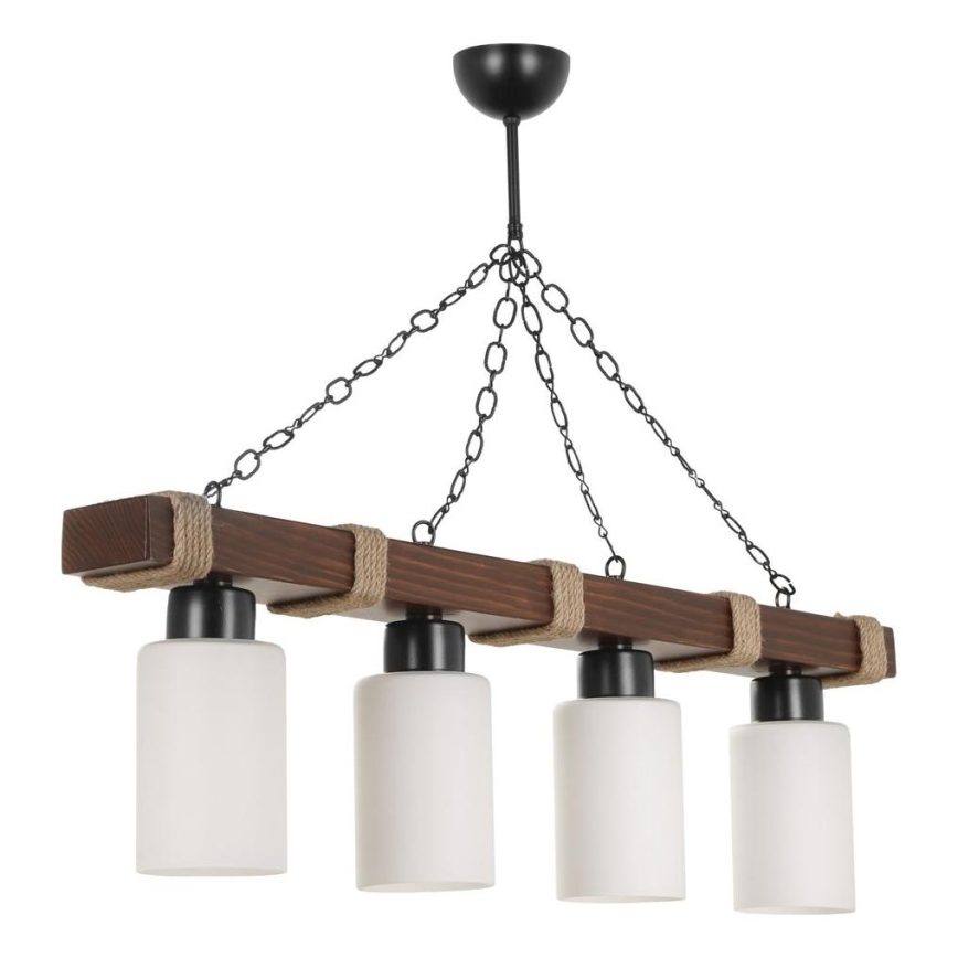 Lampadario a catena JASMIN 4xE27/40W/230V marrone/bianco