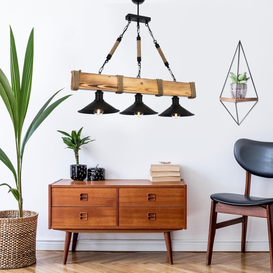 Lampadario a catena KUTUK 3xE27/60W/230V