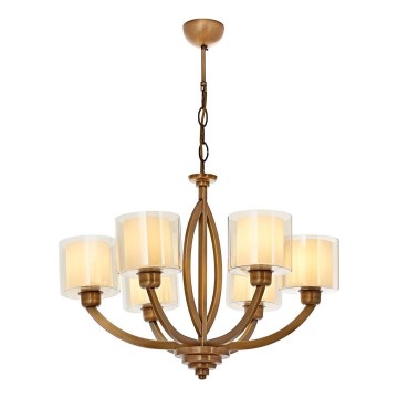 Lampadario a catena LAHORE 6xE27/40W/230V bronzo