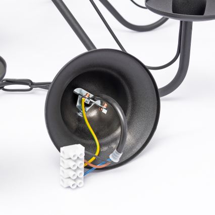 Lampadario a catena MALBO 8xE14/10W/230V nero