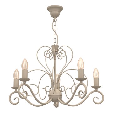 Lampadario a catena MAURO 5xE14/15W/230V beige