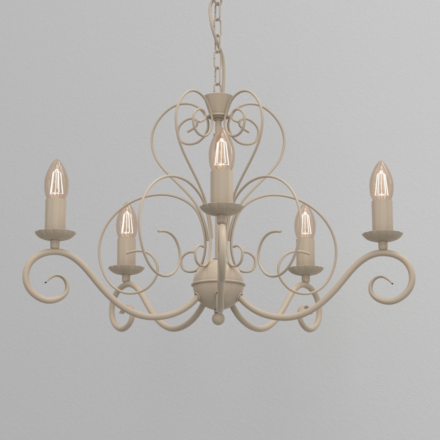 Lampadario a catena MAURO 5xE14/15W/230V beige