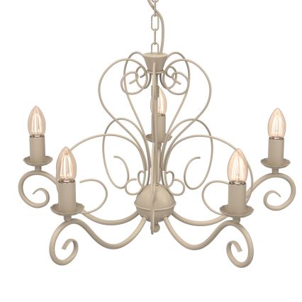 Lampadario a catena MAURO 5xE14/15W/230V beige