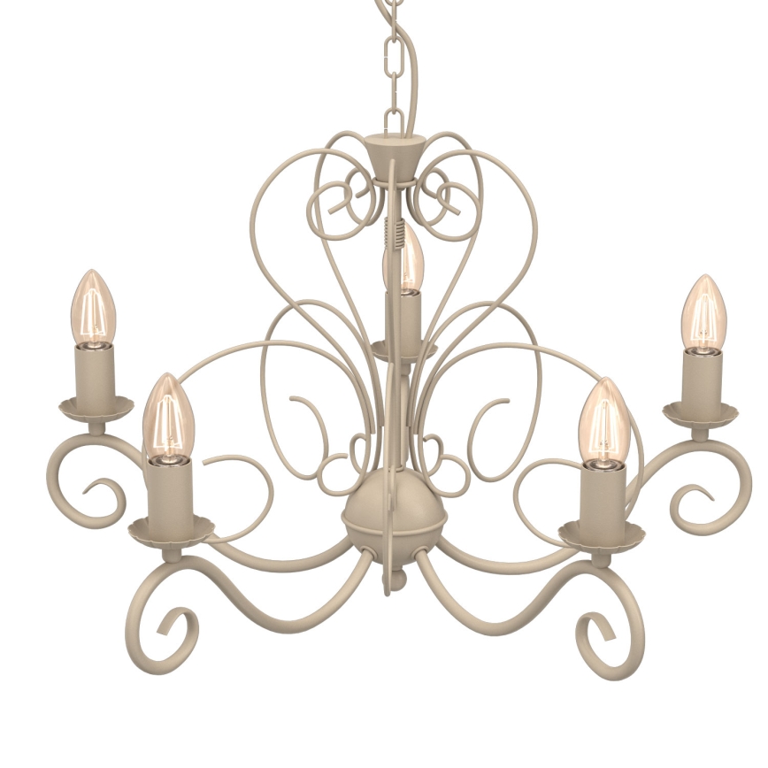Lampadario a catena MAURO 5xE14/15W/230V beige