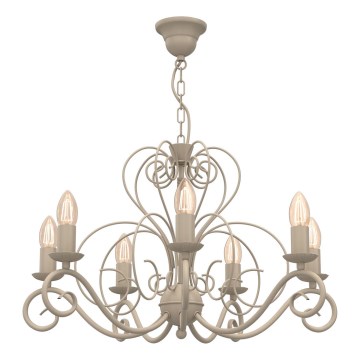 Lampadario a catena MAURO 7xE14/15W/230V beige