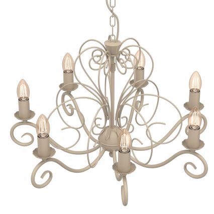 Lampadario a catena MAURO 7xE14/15W/230V beige