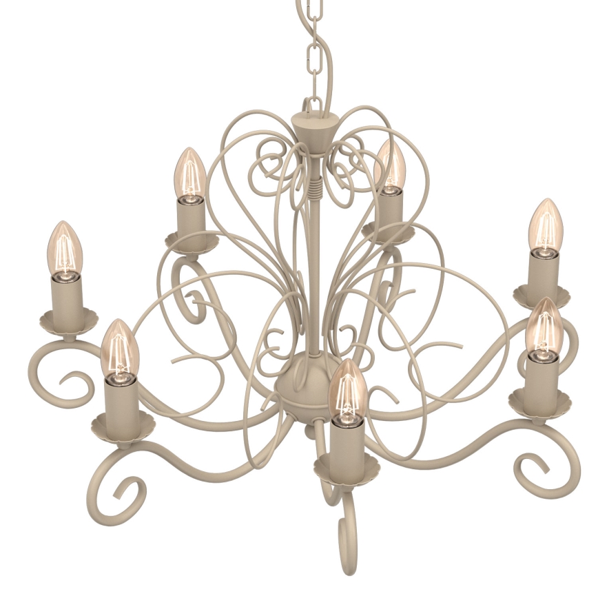 Lampadario a catena MAURO 7xE14/15W/230V beige
