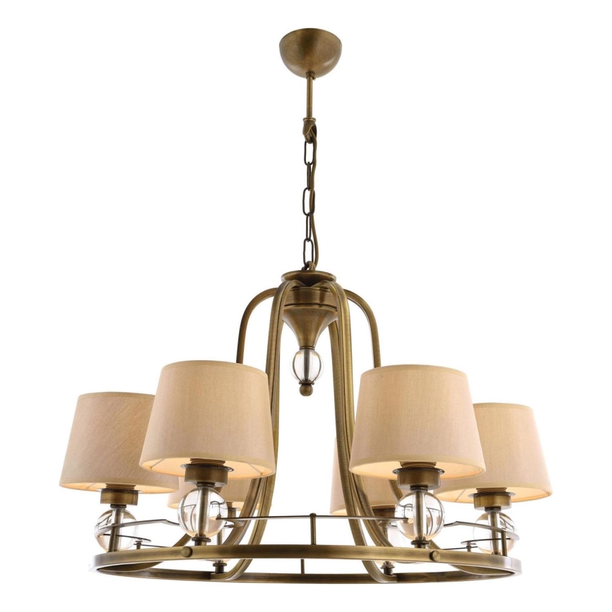 Lampadario a catena NARA 6xE27/40W/230V ottone