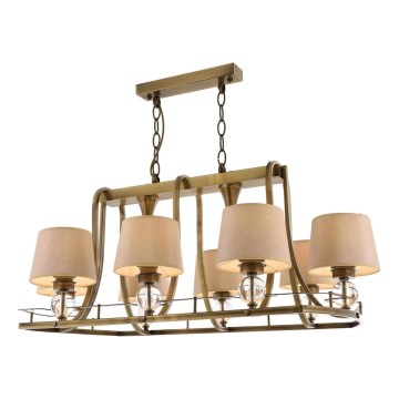 Lampadario a catena NARA 6xE27/40W/230V ottone