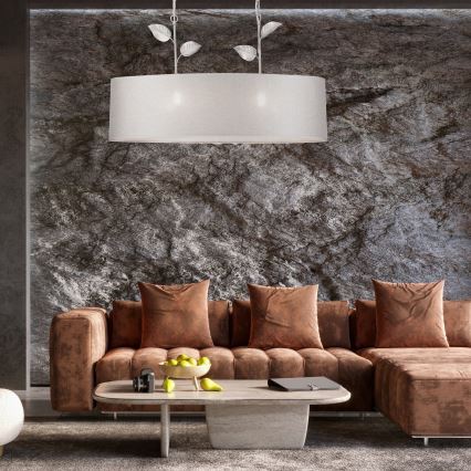 Lampadario a catena NOEMI 2xE27/60W/230V argento/bianco patinato