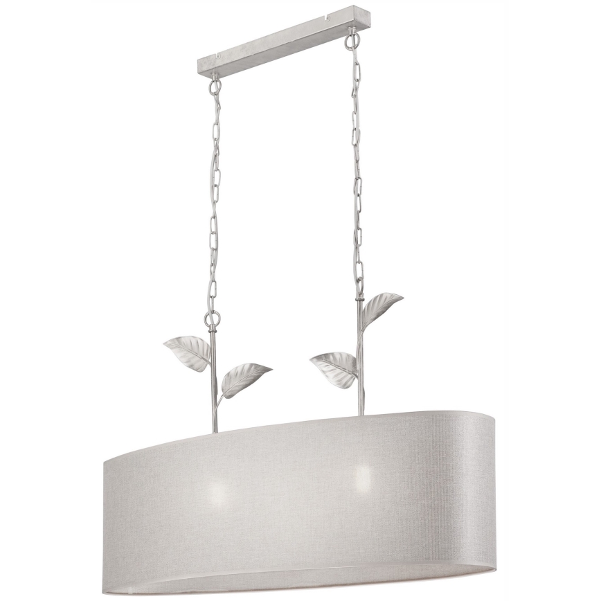 Lampadario a catena NOEMI 2xE27/60W/230V argento/bianco patinato