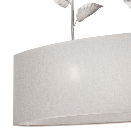 Lampadario a catena NOEMI 2xE27/60W/230V argento/bianco patinato