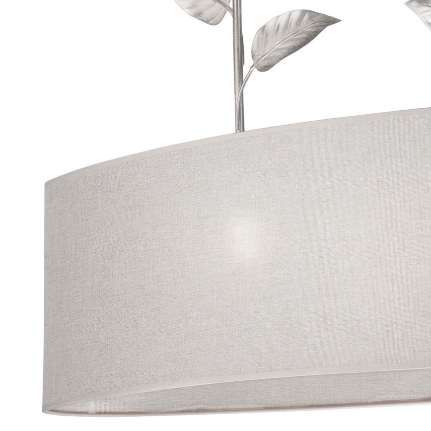 Lampadario a catena NOEMI 2xE27/60W/230V argento/bianco patinato