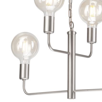 Lampadario a catena ORLANDO 4xE27/60W/230V argento