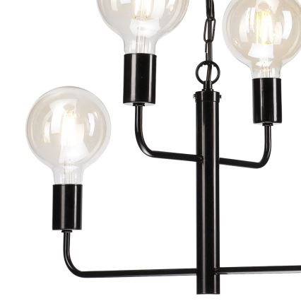 Lampadario a catena ORLANDO 4xE27/60W/230V nero