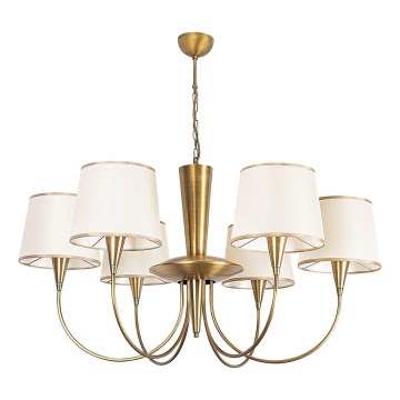 Lampadario a catena PARDO 6xE27/40W/230V oro/crema