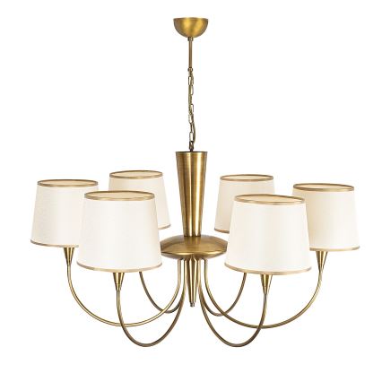 Lampadario a catena PARDO 6xE27/40W/230V oro/crema