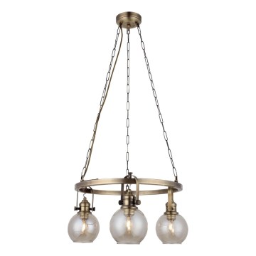 Lampadario a catena POLINO 3xE27/40W/230V, finitura bronzo