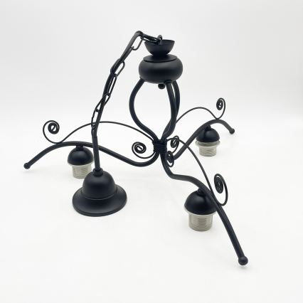 Lampadario a catena RETRO 3xE27/60W/230V nero/bianco