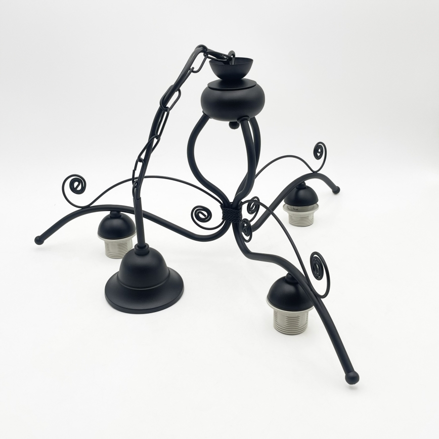 Lampadario a catena RETRO 3xE27/60W/230V nero/bianco