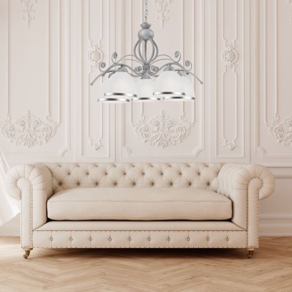 Lampadario a catena RETRO II 5xE27/60W/230V argento