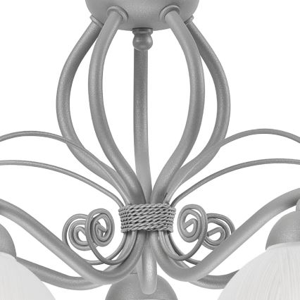 Lampadario a catena RETRO II 5xE27/60W/230V argento