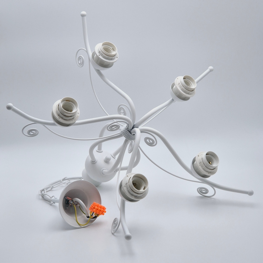 Lampadario a catena RETRO II 5xE27/60W/230V bianco