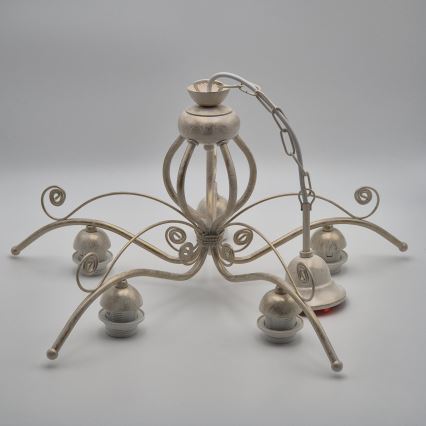 Lampadario a catena RETRO II 5xE27/60W/230V bianco patinato