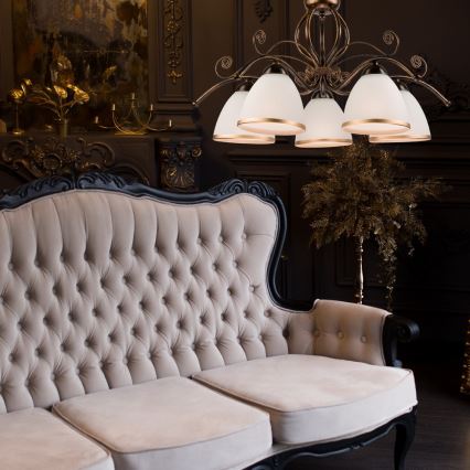 Lampadario a catena RETRO II 5xE27/60W/230V, nero patinato