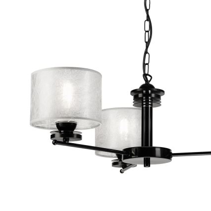 Lampadario a catena ROSA 3xE27/60W/230V nero/grigio