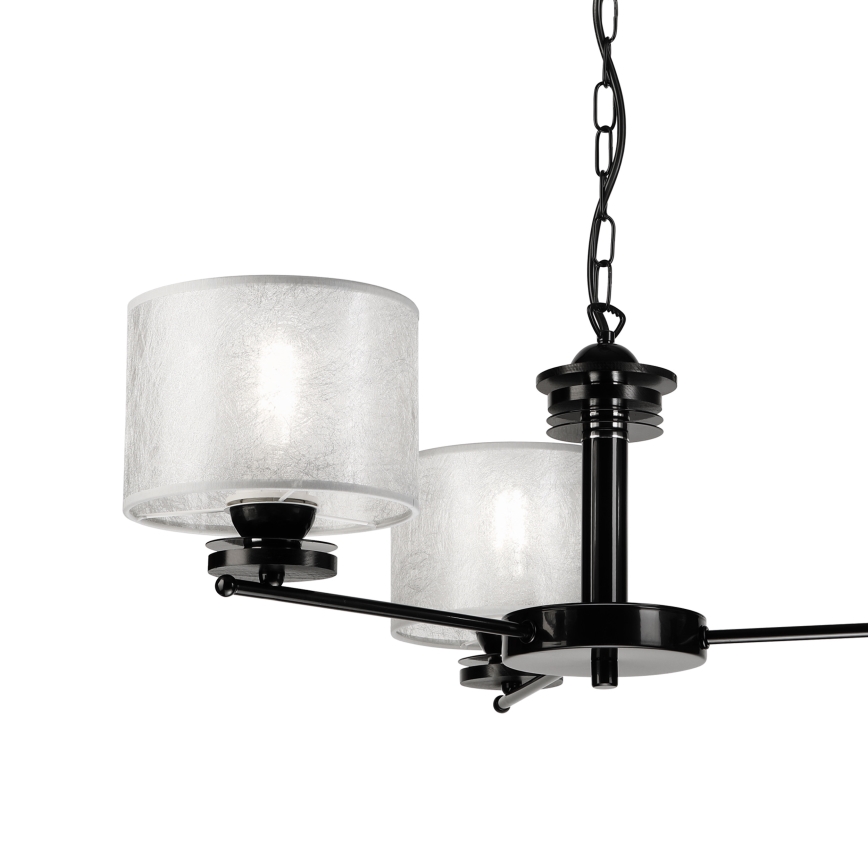 Lampadario a catena ROSA 3xE27/60W/230V nero/grigio