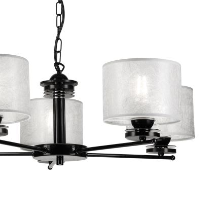 Lampadario a catena ROSA 5xE27/60W/230V nero/grigio