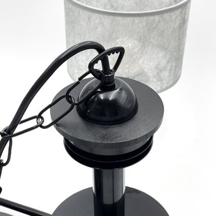 Lampadario a catena ROSA 5xE27/60W/230V nero/grigio