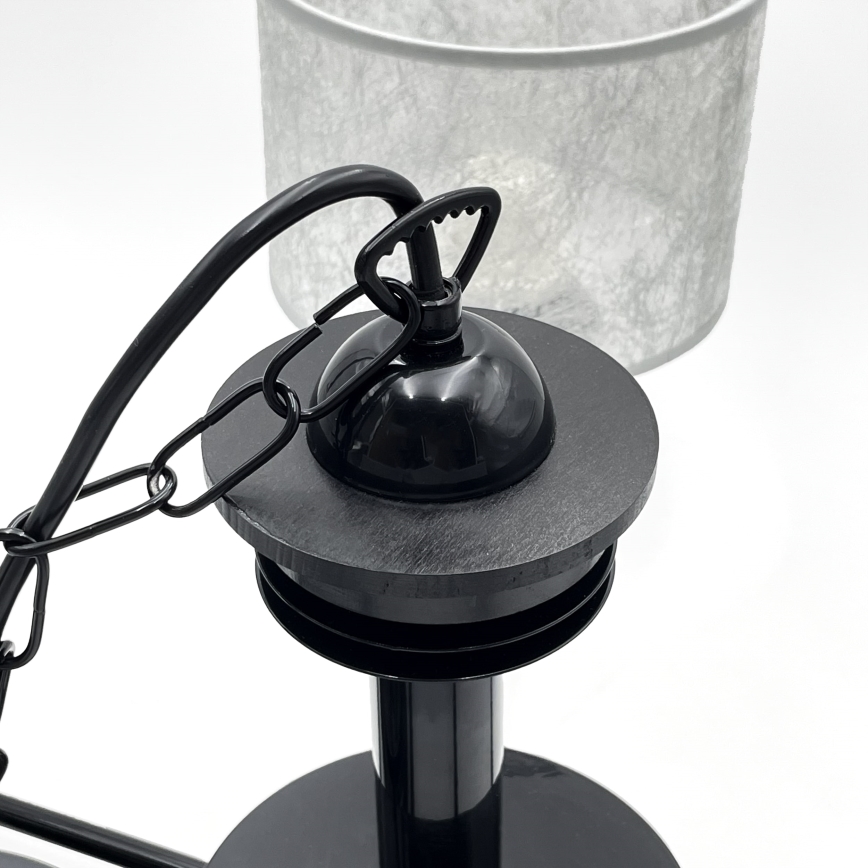 Lampadario a catena ROSA 5xE27/60W/230V nero/grigio