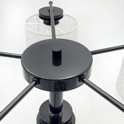 Lampadario a catena ROSA 5xE27/60W/230V nero/grigio