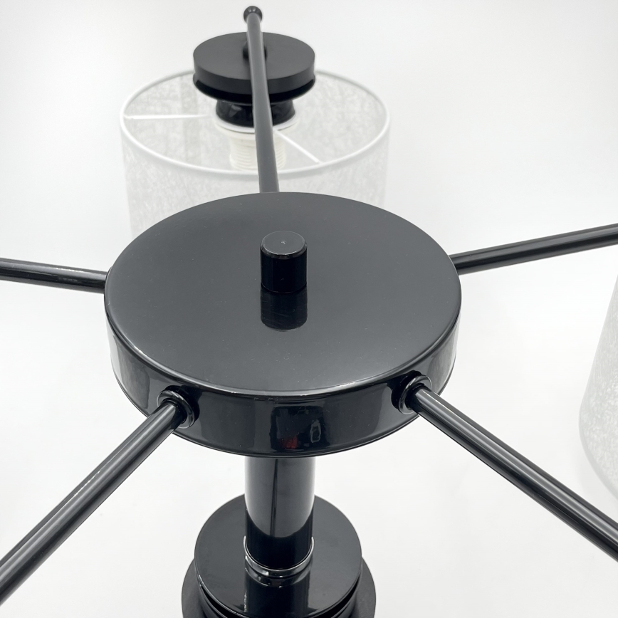 Lampadario a catena ROSA 5xE27/60W/230V nero/grigio