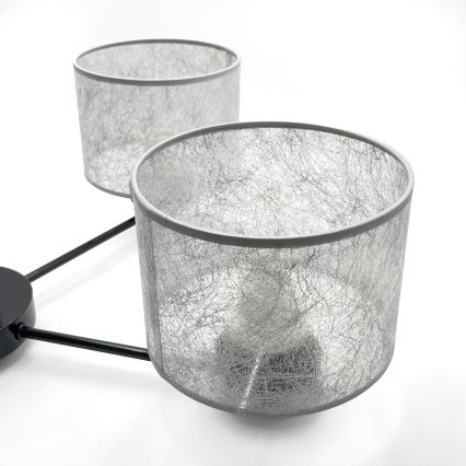 Lampadario a catena ROSA 5xE27/60W/230V nero/grigio