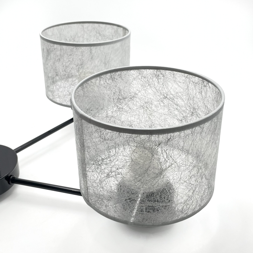 Lampadario a catena ROSA 5xE27/60W/230V nero/grigio