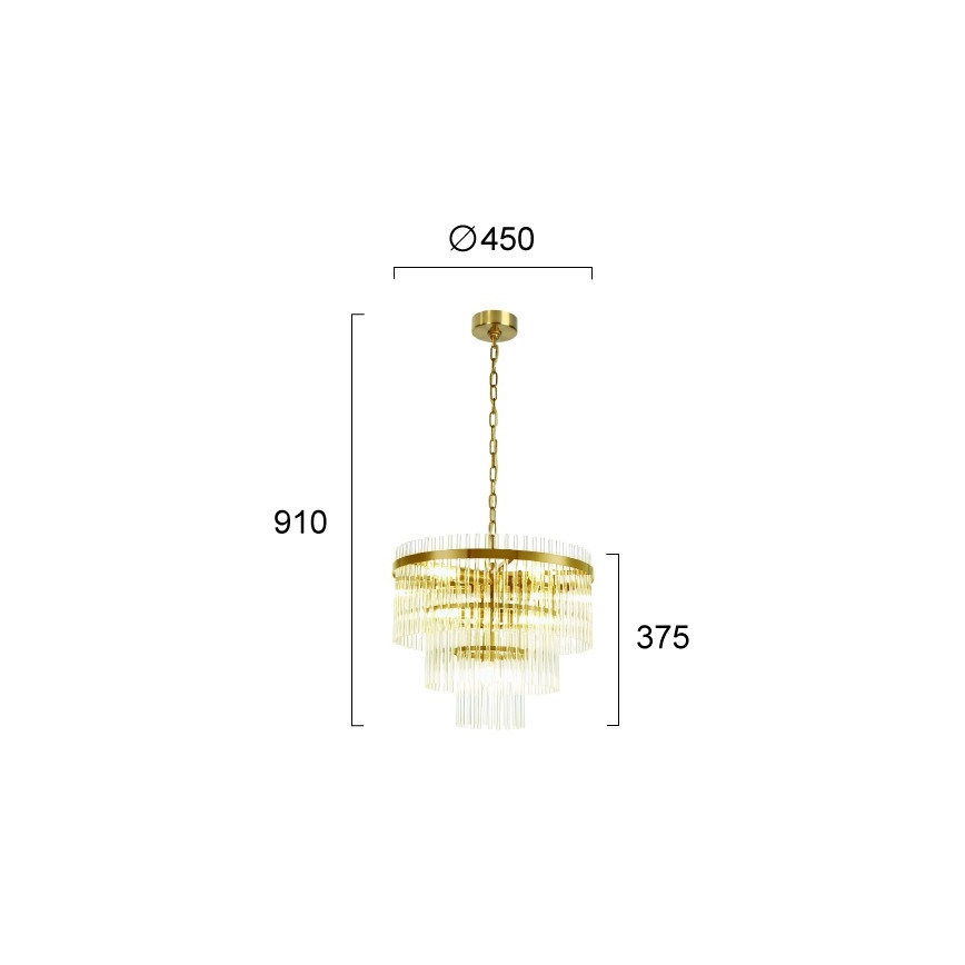 Lampadario a catena SABRINA 7xE14/40W/230V, dorato
