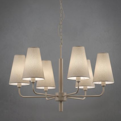 Lampadario a catena TORTOLA 6xE14/15W/230V beige