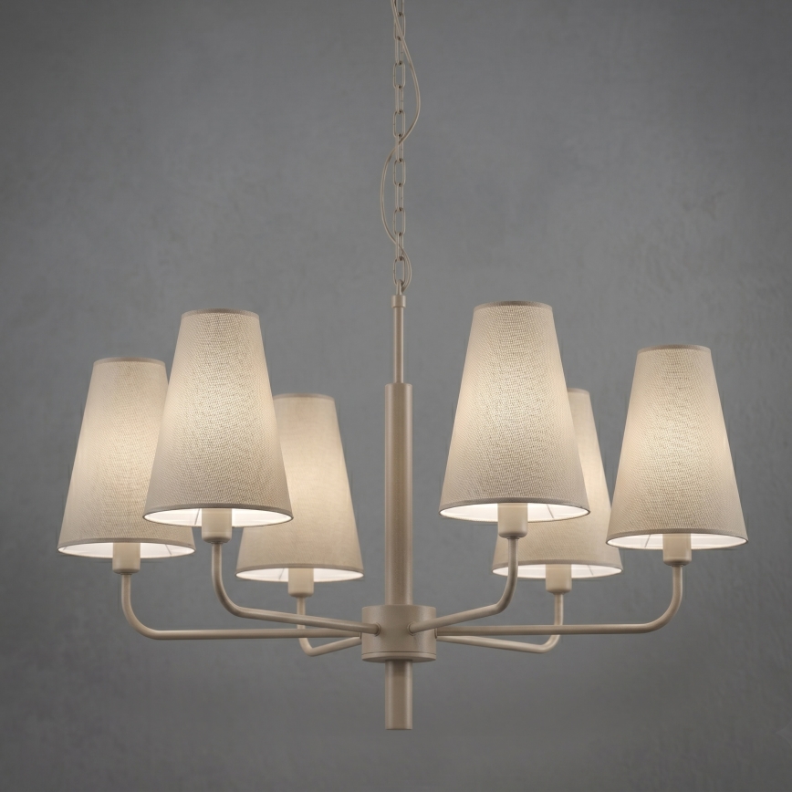 Lampadario a catena TORTOLA 6xE14/15W/230V beige