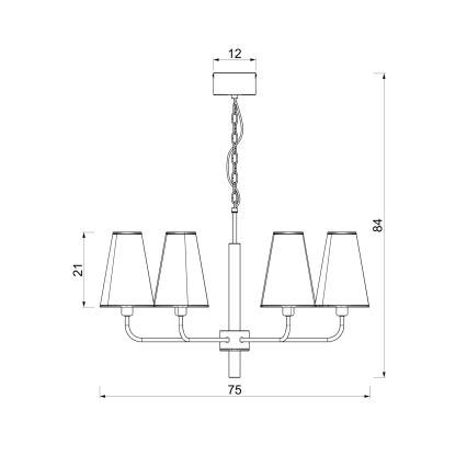 Lampadario a catena TORTOLA 6xE14/15W/230V beige