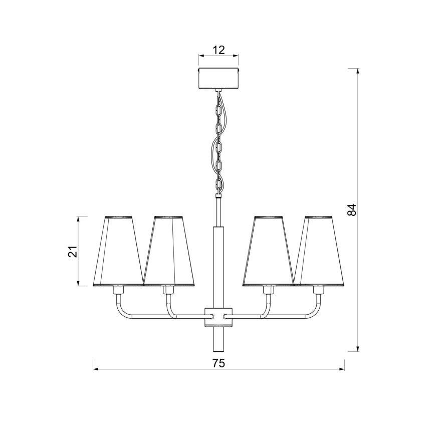 Lampadario a catena TORTOLA 6xE14/15W/230V marrone/crema