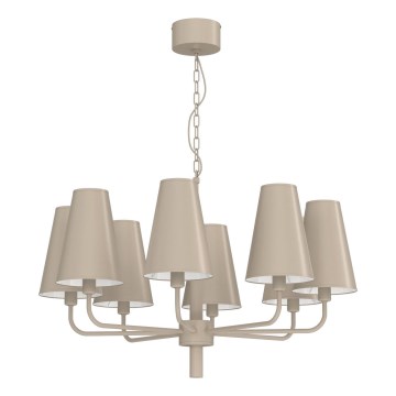 Lampadario a catena TORTOLA 8xE14/15W/230V beige
